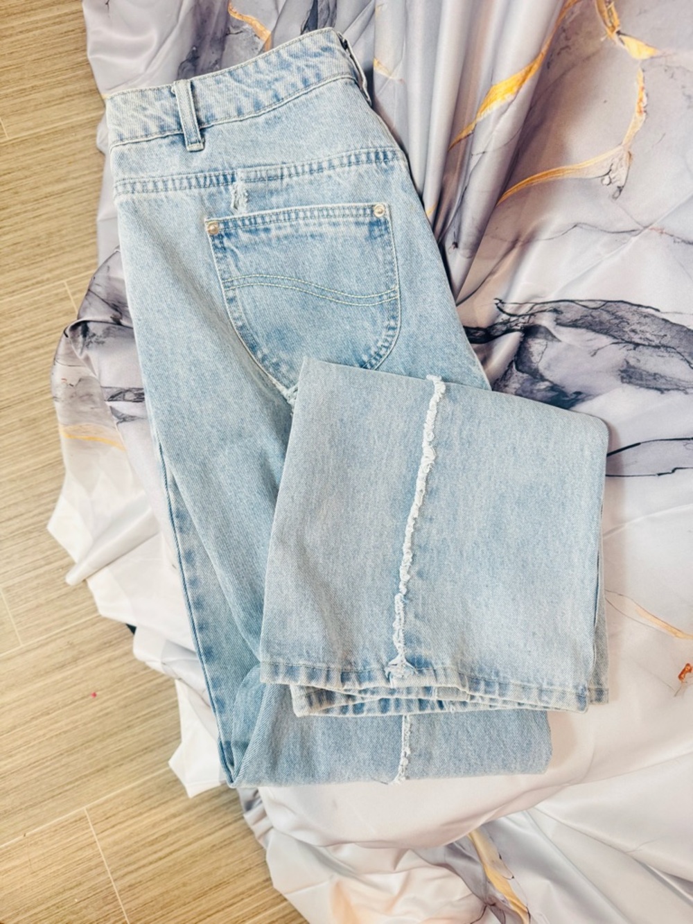 Oh Polly Light Blue Straight Leg Jeans (tall)